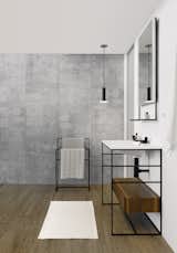 C2 vanity by Wetstyle
From $2,195 
Designed by Pierre Belanger with Wetstyle Design Lab, the industrial-looking C2 vanity is made of an stainless steel frame with rungs on either side for hanging accessories. It comes in two sizes, 24 and 30 inches, and has an optional matte-black finish.