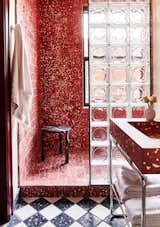If you're looking to recreate this look in a home bathroom, Cooper thinks its best for small spaces. "Keep it contained if you are living with it every day," he says. "It's fun to go all out in a small powder room or secondary bathroom you don't use all the time. In your primary bathroom, you will likely get sick of it if you push it too far."  