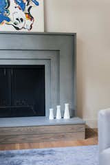 Renovation of fireplace with new stone stepped surround