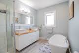 A peek inside one of two bathrooms in the house.