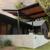Butterfly roof canopy upon entry